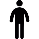 Standing frontal man silhouette 